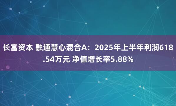 长富资本 融通慧心混合A：2025年上半年利润618.54万元 净值增长率5.88%